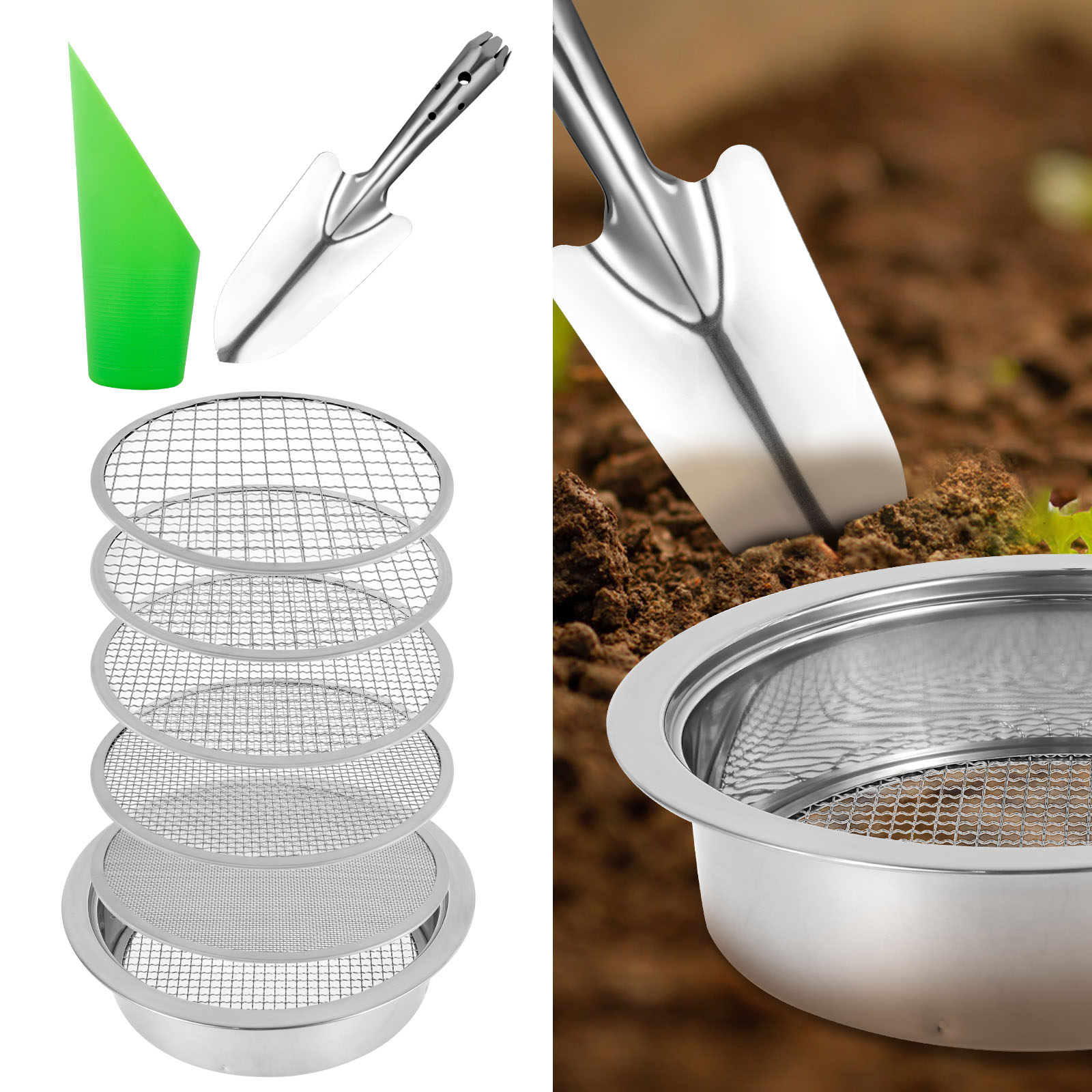 Bonsai Rock Garden - Garden Soil Sieve Set Stainless Steel