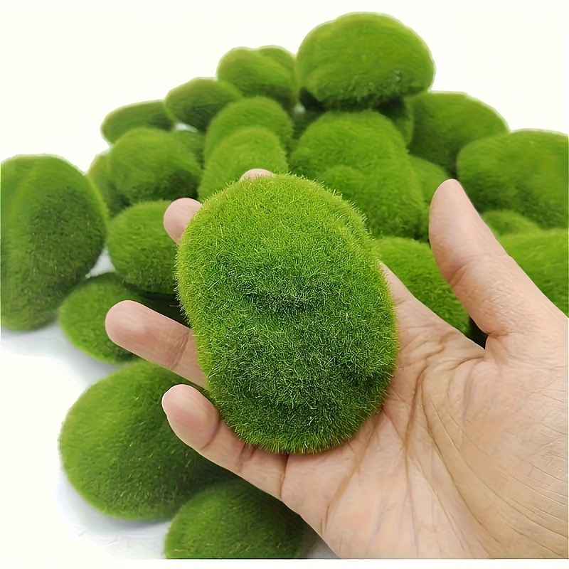 Bonsai Rock Garden - 12pcs Vibrant Green Artificial Moss Rocks