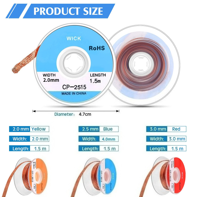 No‑Clean Desoldering Braid Cop - Copper Wire Roll review and price