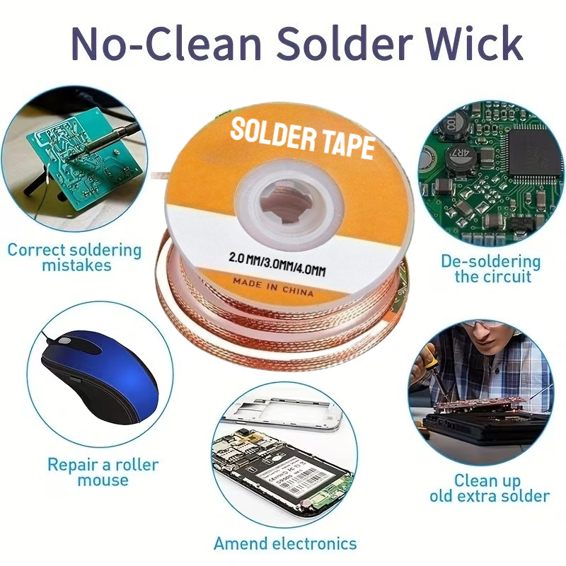 No‑Clean Desoldering Braid Cop - Copper Wire Roll review and price